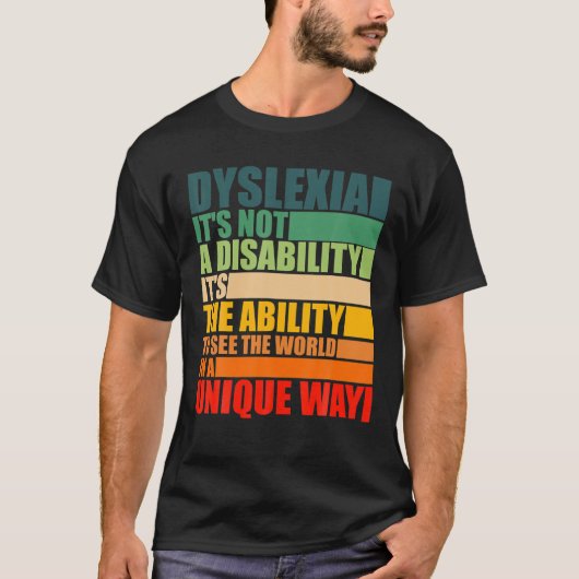 Dyslexie Het is geen handicap Dyslexie Bewustheid T-shirt (Voorkant)