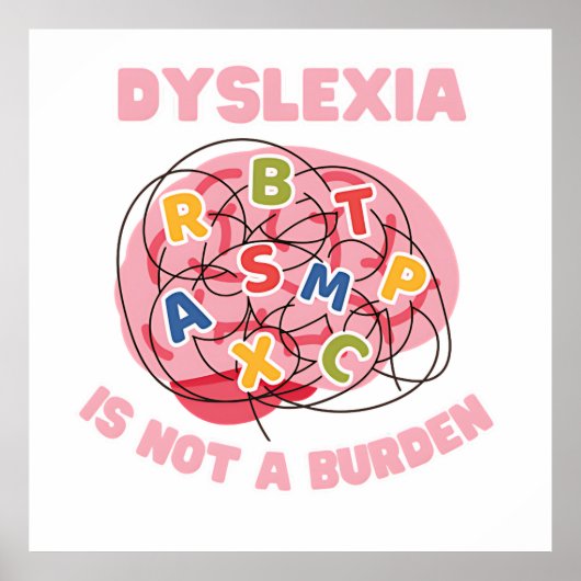 Dyslexie is geen last van dyslexie in de wereld poster (Voorkant)