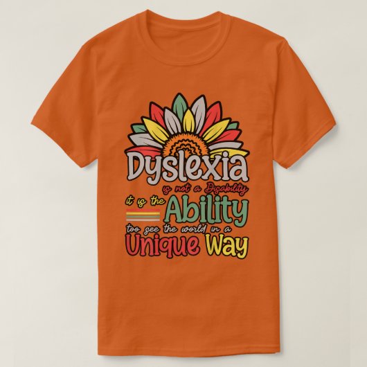Dyslexie is niet gehandicapt Dyslexie bewustzijn S T-shirt (Design voorkant)