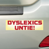 Dyslexie Koppel de bumpersticker los (Op auto)