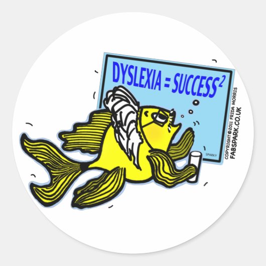 Dyslexie Leervis ~ Dyslexie succesvol Ronde Sticker (Voorkant)