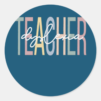 Dyslexie leraar Boho dyslexie Onderwijs Ronde Sticker