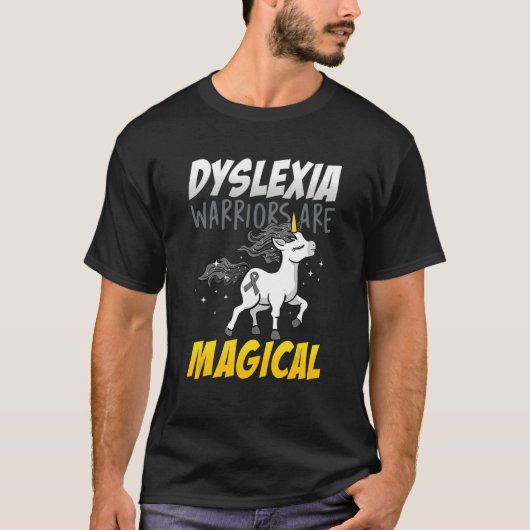 Dyslexie Magische Unicorn Learning Disability Dysl T-shirt (Voorkant)