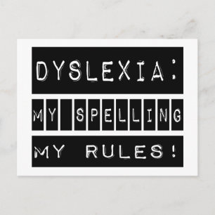 Dyslexie: Mijn spelregels!  Dyslectisch Briefkaart