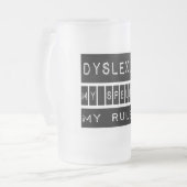 Dyslexie: Mijn spelregels! Dyslectisch Matglas Bierpul (Voorkant links)