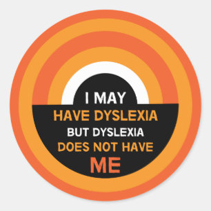 Dyslexie  Steun  Mok Dyslexic Gifts Ronde Sticker