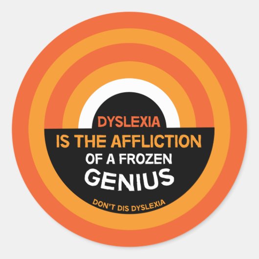 Dyslexie | Steun | Mok Dyslexische Gifts Ronde Sticker (Voorkant)