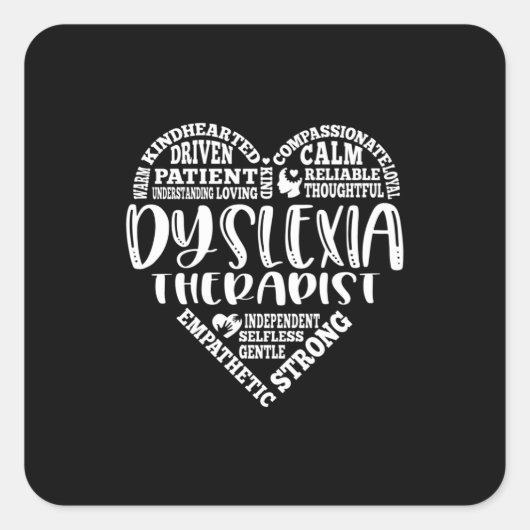 Dyslexie Therapie, dyslexie, dyslexie Vierkante Sticker (Voorkant)