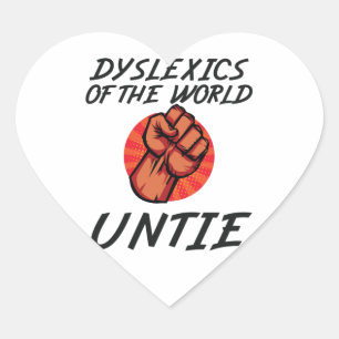 Dyslexie van de wereld Leven grappig Dyslexie Gift Hart Sticker
