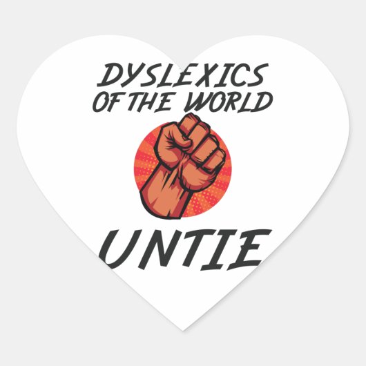 Dyslexie van de wereld Leven grappig Dyslexie Gift Hart Sticker (Voorkant)