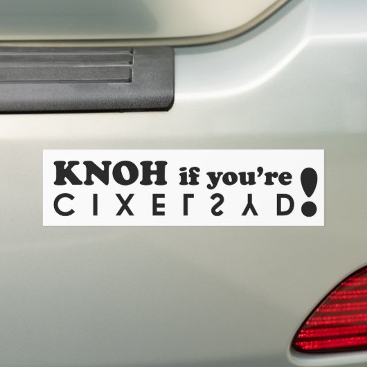 dyslexische bumpersticker (Op auto)