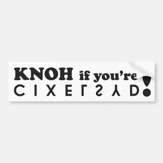 dyslexische bumpersticker (Voorkant)