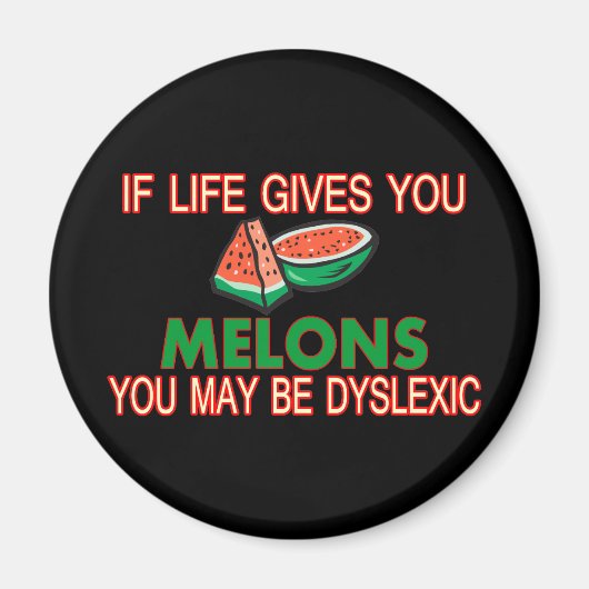 Dyslexische meloenen magneet (Voorkant)