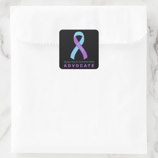 Dyspraxia Advocate Black Square Sticker (Tas)