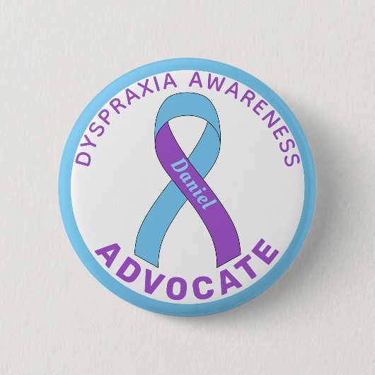 Dyspraxie Bewustheid Advocate Lint-witte Button (Voorkant)