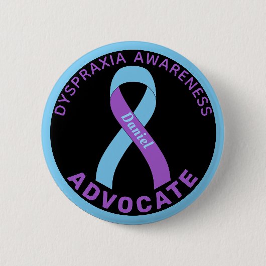 Dyspraxie Bewustheid Advocate zwarte Button (Voorkant)