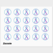 Dyspraxie Warrior Ribbon White Round Sticker (Vel)
