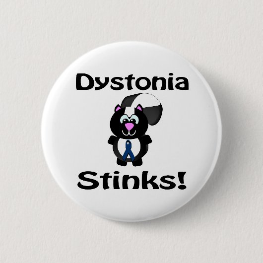 Dystonia Stinks Skunk Awareness Design Ronde Button 5,7 Cm (Voorkant)