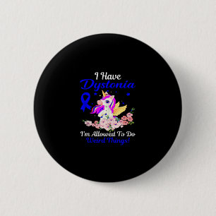 Dystonie Bewustzijn Grappige Eenhoorn Vriend Famil Ronde Button 5,7 Cm