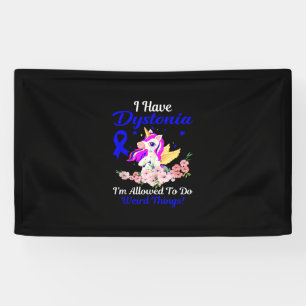 Dystonie Bewustzijn Grappige Eenhoorn Vriend Famil Spandoek