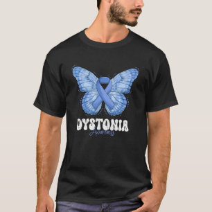 Dystonie Bewustzijnsmaand Blauwe Lint Vlinder T-shirt