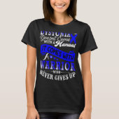 Dystonie Warrior Blue Ribbon Awareness Ondersteuni T-shirt (Voorkant)