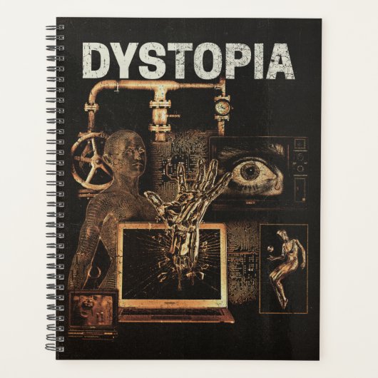 Dystopia - Techno-Dystopian Streetwear Design Planner (Voorkant)