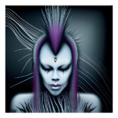 Dystopian Alien Menselijke Hybride Etherale Ai Art Perfect Poster (Voorkant)