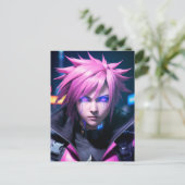 Dystopian Cyberpunk Sci-Fi Future Street Punk 01 Briefkaart (Staand voorkant)