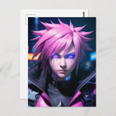 Dystopian Cyberpunk Sci-Fi Future Street Punk 01 Briefkaart (Voorkant / Achterkant)