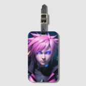 Dystopian Cyberpunk Sci-Fi Future Street Punk 01 D Bagagelabel (Voorkant (verticaal))