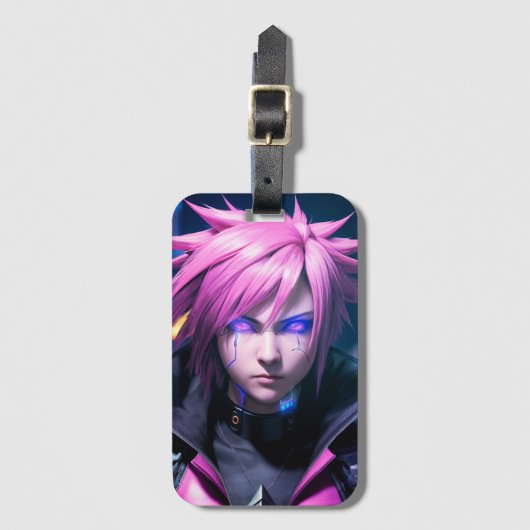 Dystopian Cyberpunk Sci-Fi Future Street Punk 01 D Bagagelabel (Voorkant (verticaal))