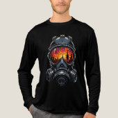 Dystopian Mask Urban Sunset Reflection Tri-Blend Shirt (Voorkant volledig)