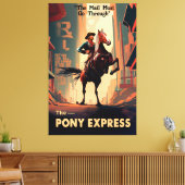 Dystopian Pony Express Rider 2057? Canvas Afdruk (Insitu (Woonkamer))