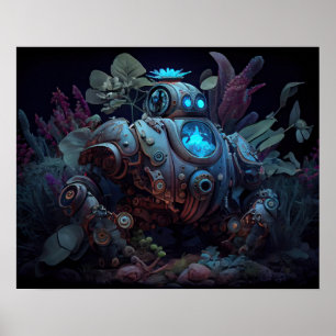 Dystopian Robot & Planten Poster