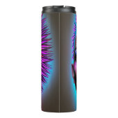 Dystopian Vrouw in Rainbow Mohawk Abstract Modern Thermosbeker (Achterkant)