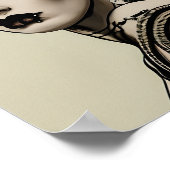 Dystopian Vrouw Punk Rocker Mohawk en Piercings Poster (Hoek)