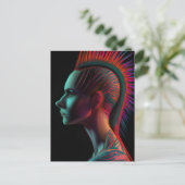 Dystopisch persoon met Mohawk Briefkaart (Staand voorkant)