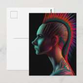 Dystopisch persoon met Mohawk Briefkaart (Voorkant / Achterkant)