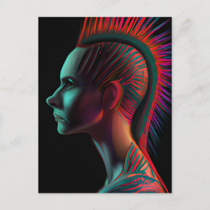 Dystopisch persoon met Mohawk Briefkaart