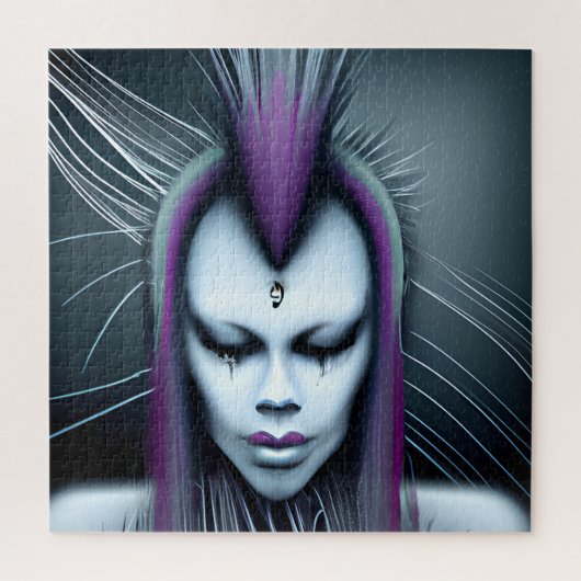 Dystopische Alien Menselijke Hybride Etherische Ai Legpuzzel (Verticaal)