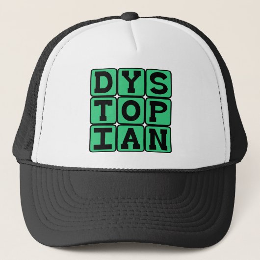 Dystopische, ellendige samenleving trucker pet (Voorkant)