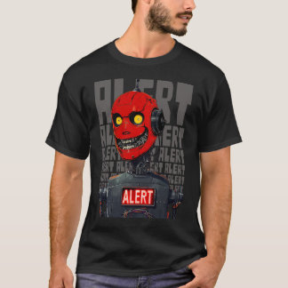 Dystopische kwaadaardige disfunctionele robot aler t-shirt