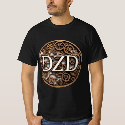 DZD Logo Steampunk Theme Zwart T-shirt (Voorkant)