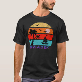 Dziadek Retro Sunset Ocean Grootvader T-shirt