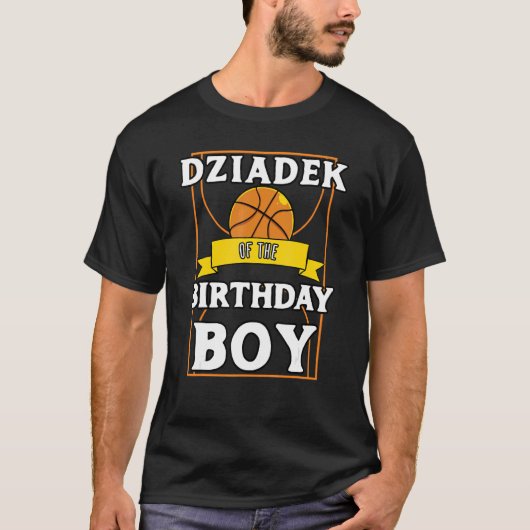 Dziadek van de Basketball Bday Par. T-shirt (Voorkant)