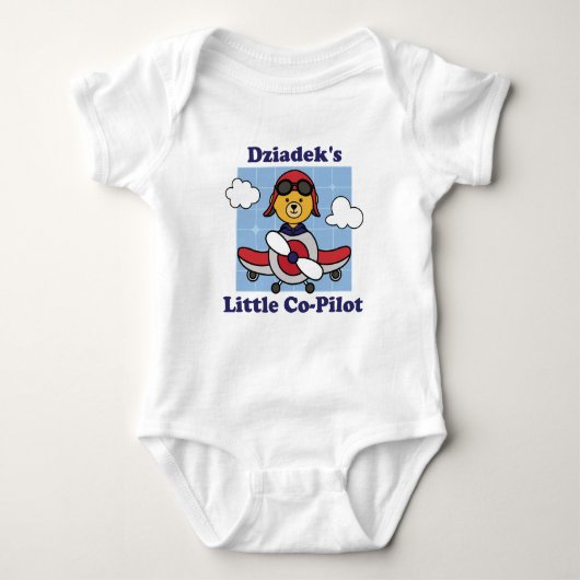 Dziadek's Little Co-Piloot - Cute Vliegtuig Romper (Voorkant)