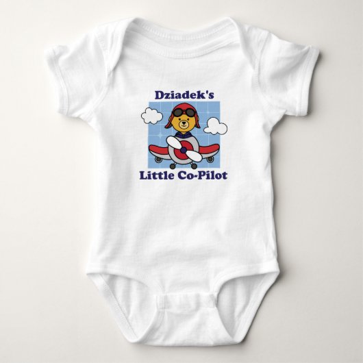 Dziadek's Little Co-Pilot - Cute Vliegtuig Romper (Voorkant)
