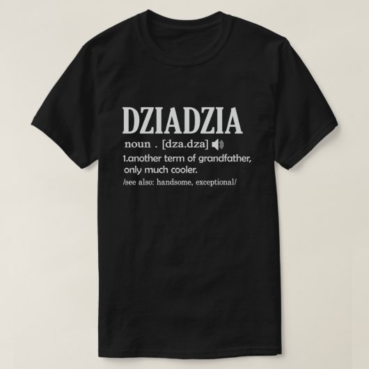 Dziadzia Definition Funny Betekenis Cool Grandpa G T-shirt (Design voorkant)