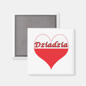 Dziadzia Poland Heart Magneet (Voorkant / Achterkant)
